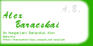 alex baracskai business card